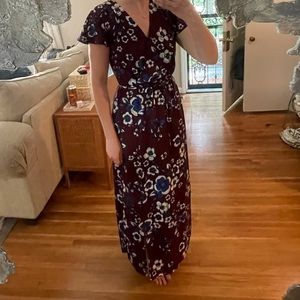 Banana Republic Maxi Floral Dress with Cap Sleeve